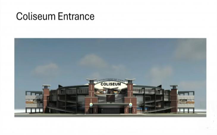A conceptual rendering of the proposed renovations for the San Angelo Coliseum, which would expand seating capacity and modernize facilities as part of a $41.6 million bond proposal set for a May 3 vote.