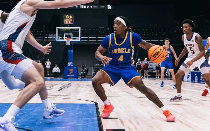 The Angelo State University men's basketball team fell in the Lone Star Conference Tournament quarterfinals to top-seeded Dallas Baptist 85-63 on Friday evening inside the Comerica Center in Frisco.
