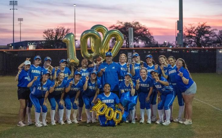 Angelo State softball coach Travis Scott picked up the 1,000th win of his career in college softball on Friday evening with a sweep of UT Permian Basin.