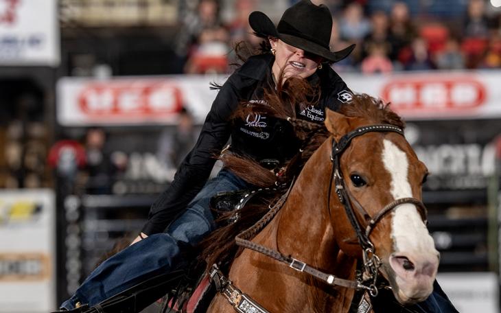 Jordan Driver is in the driver’s seat of this year’s San Angelo Stock Show and Rodeo barrel racing competition.