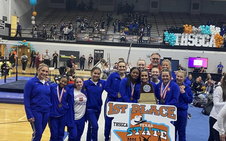 The San Angelo Central High School girls gymnastics team claimed its seventh consecutive state title and 15th overall Saturday in Odessa.