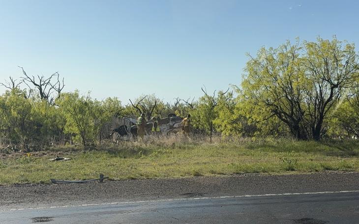 A rollover crash on FM 2288 Wednesday morning sent two people to the hospital.