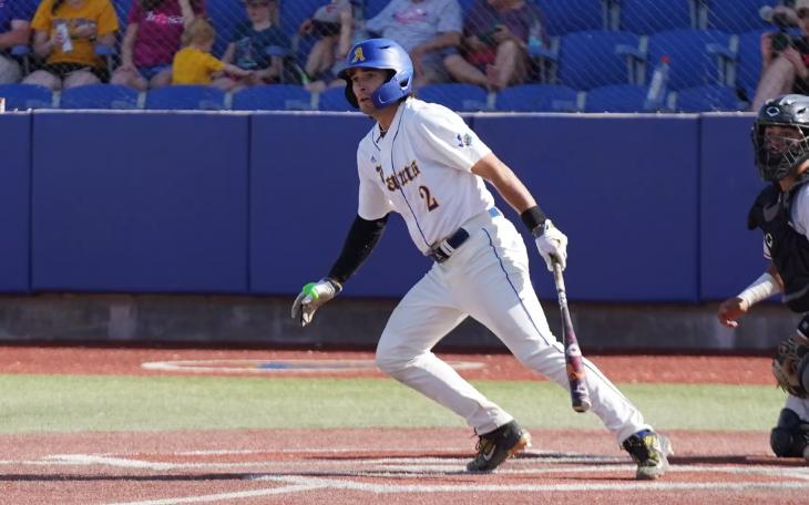 The No. 1-ranked Angelo State baseball team had its 12-game winning streak ended Sunday in a loss to No. 24 St. Edward's.