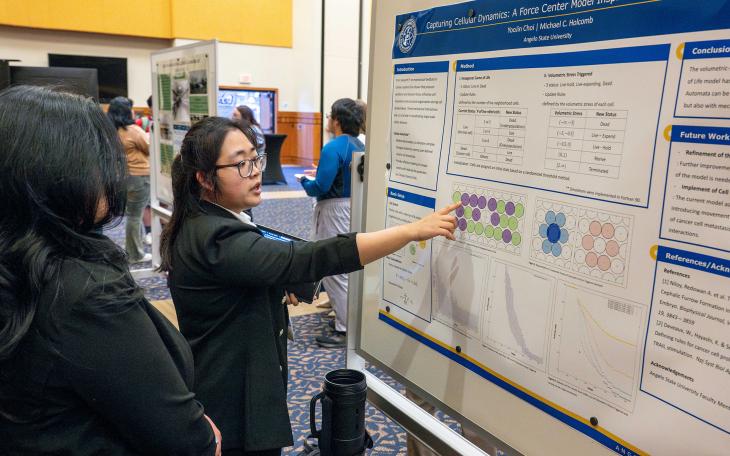 YooJin Choi discussing her research poster at ASU's Undergraduate Research Symposium