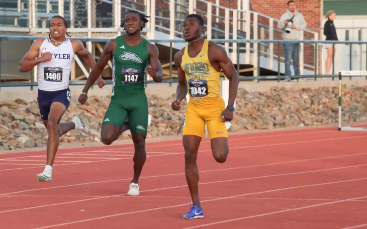 Angelo State's Solomon Odonkor competes at the Lone Star Conference Outdoor Track and Field Championships.
