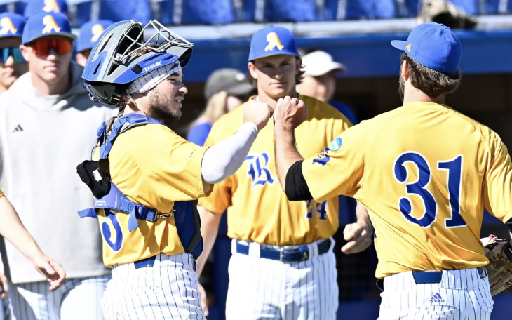 Angelo State catcher Blake Wilhoite was one of nine players in the nation honored Wednesday as a NCAA Division II Rawlings Gold Glove winner.