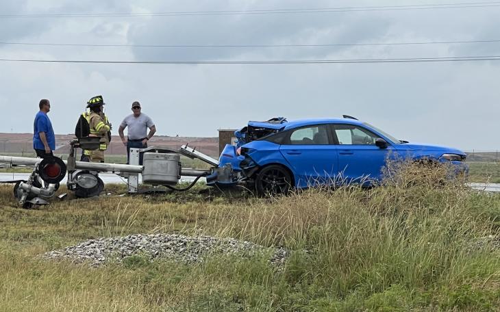 A crash near the intersection of US Highway 277 and Old Ballinger Highway on Thursday took out a train crossing signal.