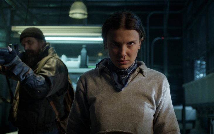 Mille Bobby Brown as Eleven and David Harbour as Jim in Stranger Things 5