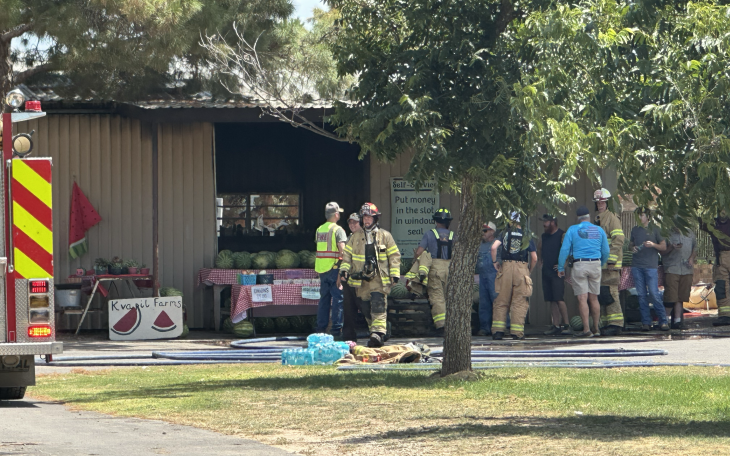 Numerous fire departments responded Friday to a structure fire reported at Kvapil Farms.