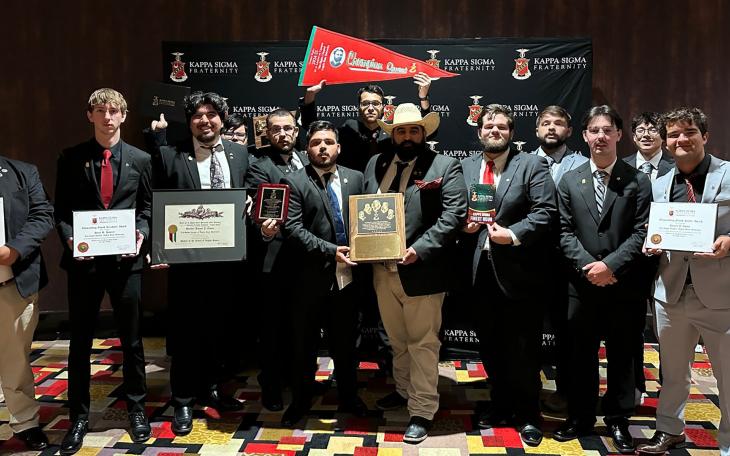 ASU Kappa Sigma members with their national awards