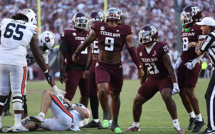 Texas A&amp;M in action against Auburn