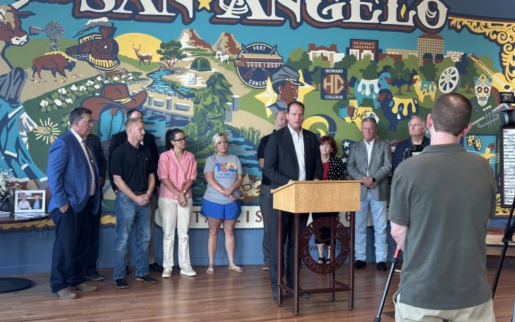 City of San Angelo Officials and August Pfluger at the San Angelo Chamber of Commerce
