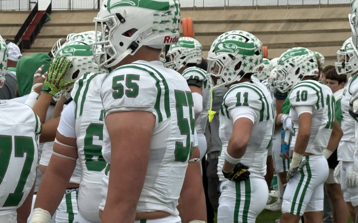The Wall Hawks football team waits for the start of Friday's regional semifinal playoff game against Slaton on Friday, Nov. 28, 2025.