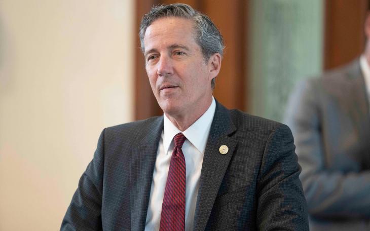 Then-state Sen. Kelly Hancock, R-North Richland Hills, in the Senate chamber on May 2, 2023. Now acting state comptroller, Hancock is seeking to bar some Islamic and Chinese-linked schools from Texas' school voucher program.