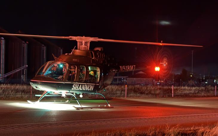AirMed1 lands at crash in Wall on Dec. 10, 2025.