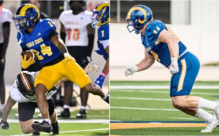 Two Angelo State football players received national recognition Wednesday as Xavier Walton and Owen Seaver were named to the American Football Coaches Association All-America teams.