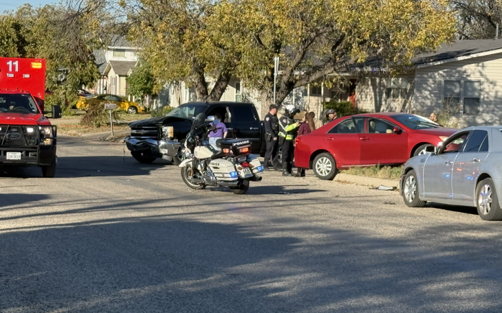 A two-vehicle crash in the Santa Rita neighborhood Tuesday afternoon sent a car sliding into someone’s front yard.
