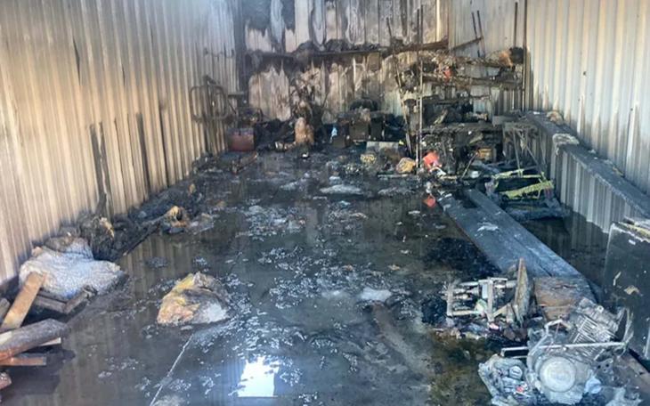 A structure fire at a storage facility on Knickerbocker Road destroyed a local mechanic’s business. 