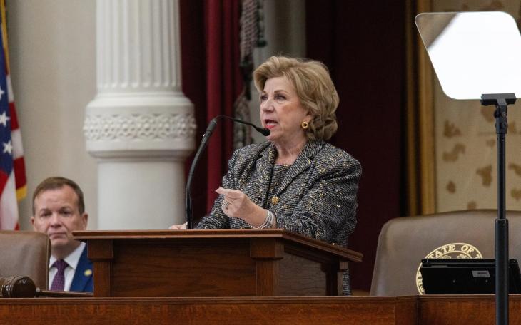 Texas Secretary of State Jane Nelson presides over the Texas House during the opening ceremony of the 89th Texas legislative session at the Capitol in Austin on Jan. 14, 2025.