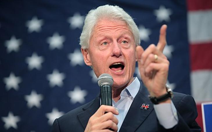 Bill Clinton speaks while campaigning at an election rally for his wife, Hillary, who was running for President of the United States in 2016.