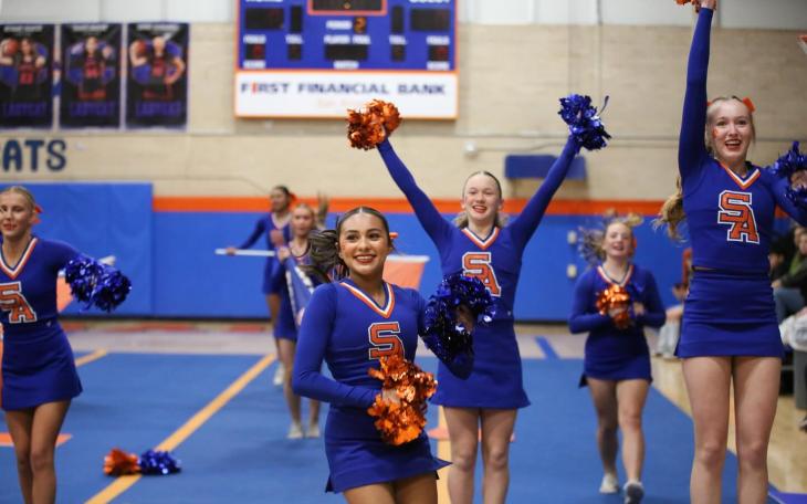 San Angelo Central's cheerleading team performs Jan. 14 at the San Angelo Cheer Showcase.