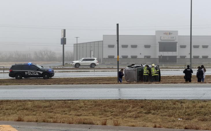 A car rolled over on Loop 306 on Friday morning in a single-vehicle crash.