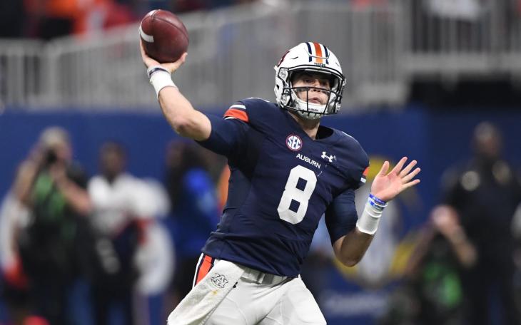 Former Stephenville quarterback Jarrett Stidham fires a pass for Auburn University.