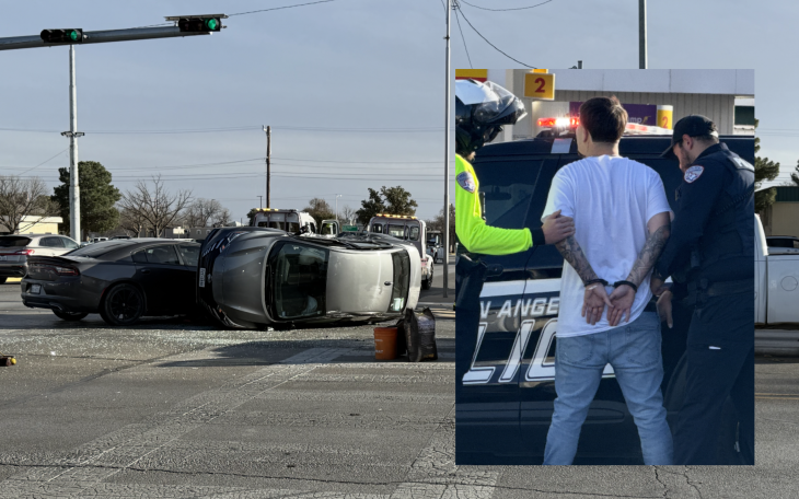 Man Arrested After Rollover Crash on Beauregard in San Angelo