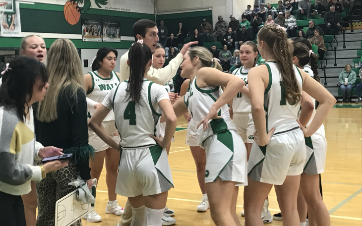 Wall girls basketball Silas Crisler talks to his team during a timeout against Jim Ned on Tuesday, Jan. 20, 2026.