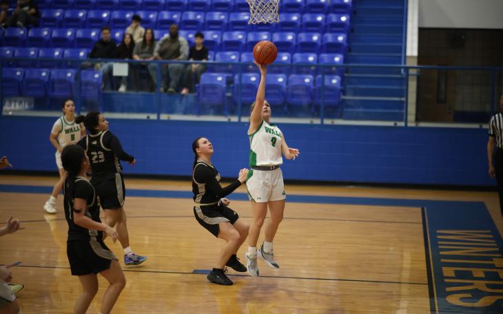 Wall's Kennedi Graves goes up for a shot against Brady in the opening round of the playoffs Monday, Feb. 16, 2026.