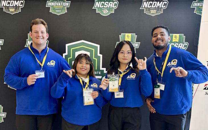ASU's 2026 NCIC Team (L-R) Jeff Isenhart, Anali Rivera, Han Ly, Abel Prince