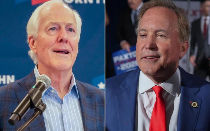 From left: U.S. Sen. John Cornyn and Texas Attorney General Ken Paxton will face off in a runoff.