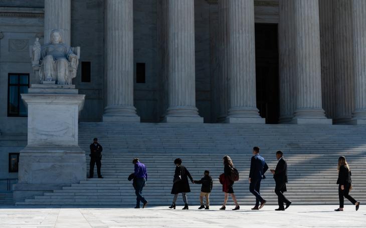 Family members of Rodney Reed walk to the Supreme Court in Washington, D.C., on Oct. 11, 2022.