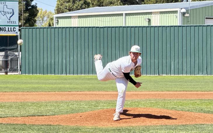 Wall Hawks' Reid Ballard on the mound against Grape Creek 2026