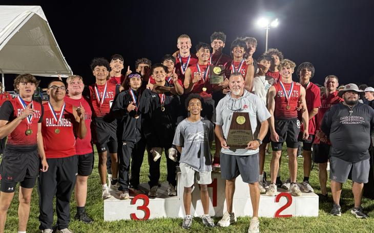 The Ballinger Bearcats defended their District 8-2A track title Thursday with a runaway performance by more than 50 points over the rest of the field.