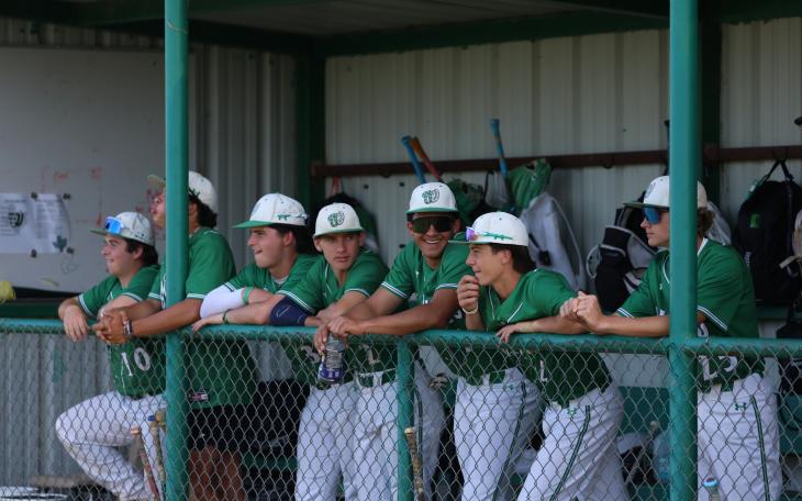 The Wall Hawks are shown in the dugout during a game against Abilene High during the 2026 baseball season.