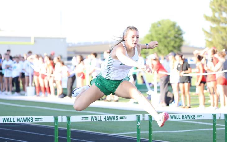 Wall's Jaycee White won the 110 hurdles Thursday at the District 6-3A Track and Field Meet.
