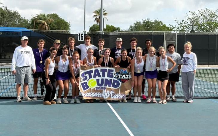The tennis capital of Texas added to its legacy Tuesday as Mason won all five divisions at the Region IV-2A Meet.