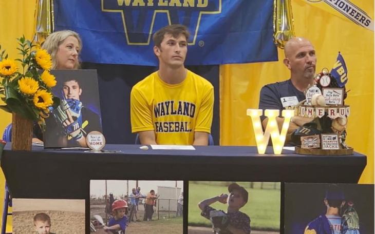 Veribest High School senior Bryce Martin signed Tuesday to play baseball for Wayland Baptist University.