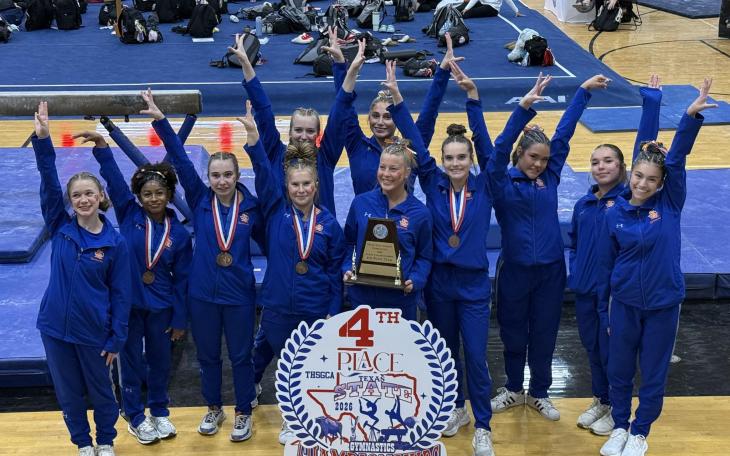The San Angelo Central girls gymnastics team took fourth place at the state meet Saturday, April 25, in Odessa.