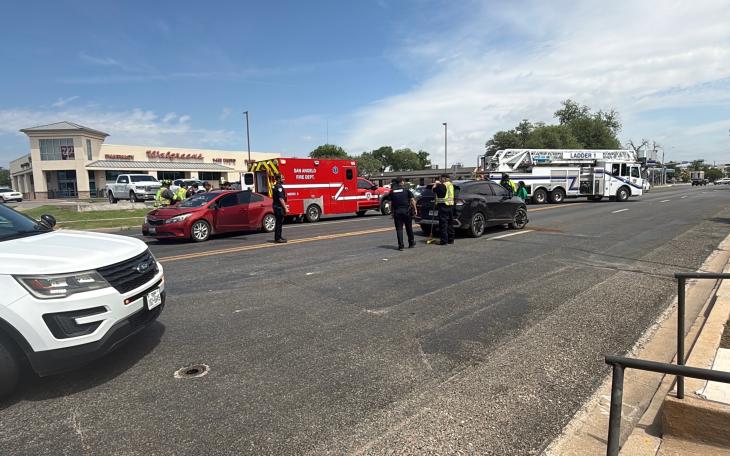 One person was taken to the hospital Friday after a crash closed Harris Avenue between Abe and Koenigheim streets.