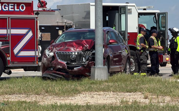 A three-vehicle crash on Sherwood Way on Monday afternoon sent three people to the hospital while disrupting traffic at a busy intersection.