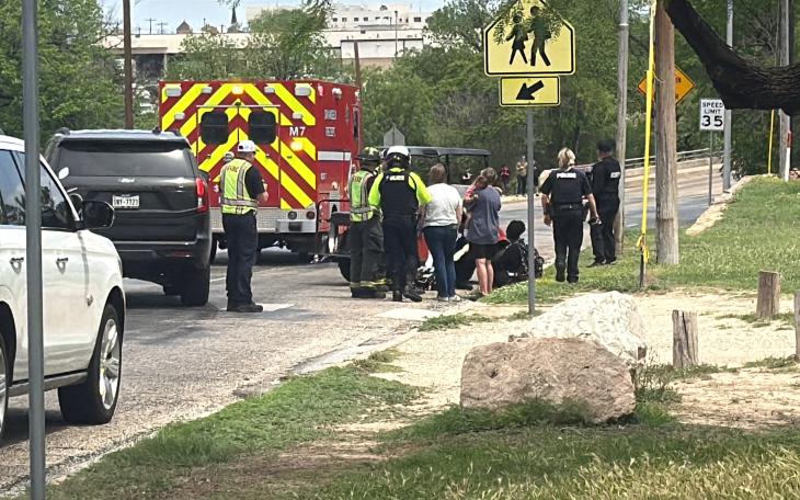 A Central High School student was hit by a vehicle as she was crossing Pecos Street on Monday.