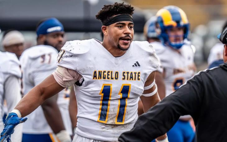 Former Angelo State linebacker Eric Rascoe was selected sixth overall by the Calgary Stampeders in the Canadian Football League Draft on Tuesday.