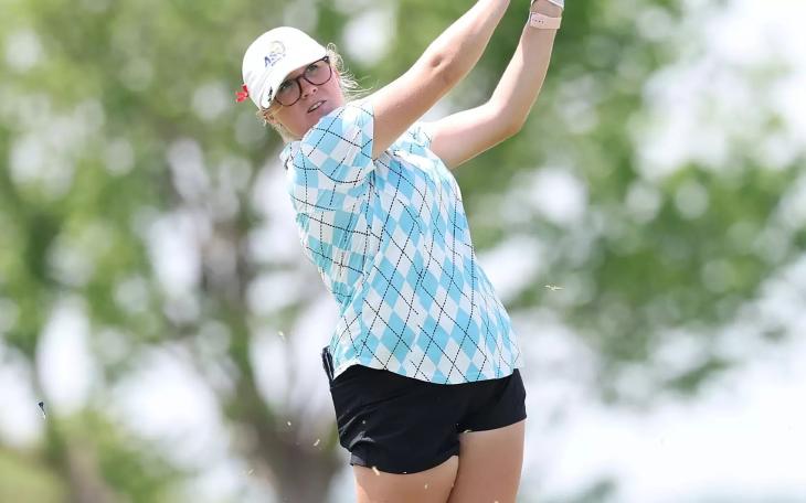 Angelo State's Beth Norton swings during the Lone Star Conference Championships on Tuesday, April 14, 2026.