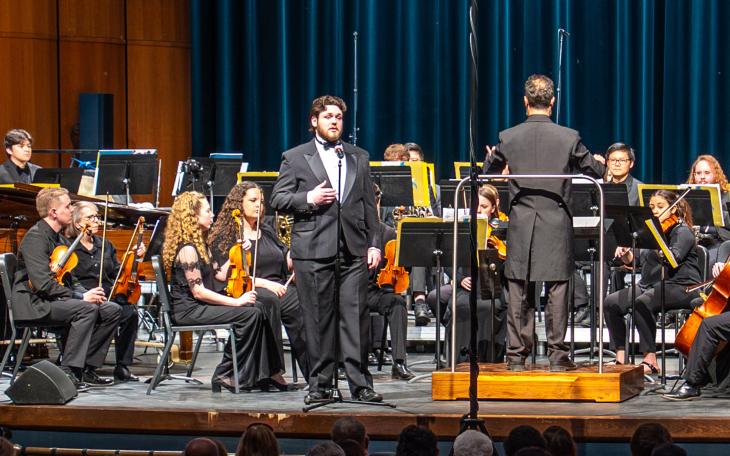 Jon Dirk Ross performing with the ASU Symphony Orchestra