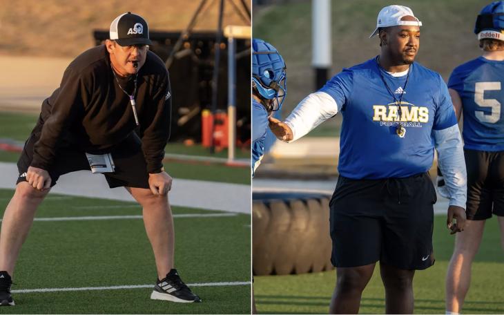 Angelo State add two coaches to the 2026 staff. Coach Rob Messinger (left) &amp; Coach Dennis Osagiede (right)