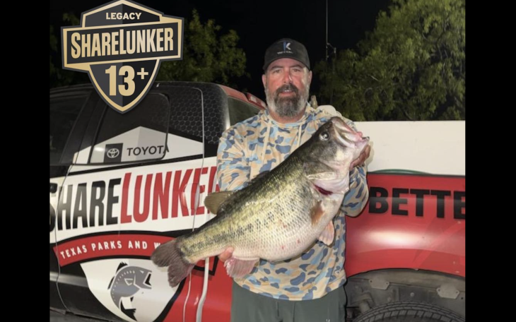 Ted Taylor of Lucas caught a 14.22 pound pass from Lake Ivie on March 31, 2026.