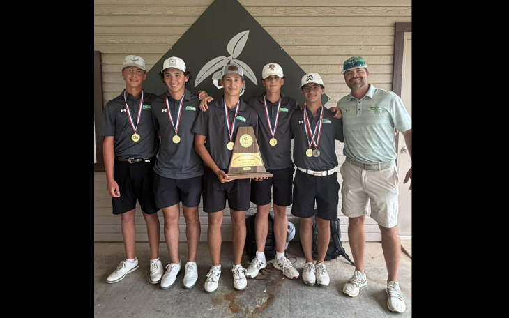 The Wall boys golf team of Maxwell Wymore, Stratten Abel, Kasen Hudson, Cannon Willard and Cash Yocham will look to defend the program's state title April 27-28 in Austin.