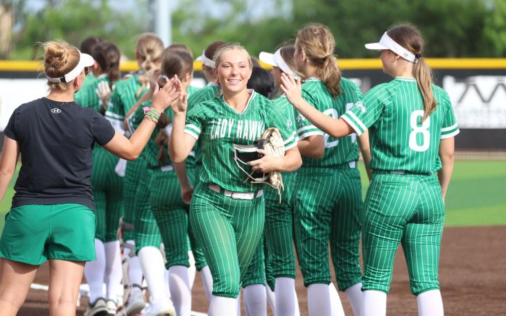 The Wall Lady Hawks prepare to take the field during the 2026 softball season.